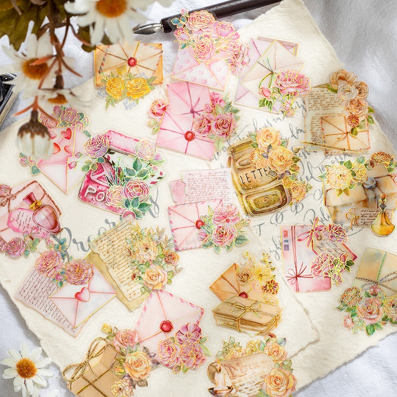 Mr. Paper 20 vé/túi Dán nhãn Cây tươi Hot flowers Tài liệu dán bàn tay Vật liệu trang trí vỏ điện thoại Dán chống thấm cho sinh viên