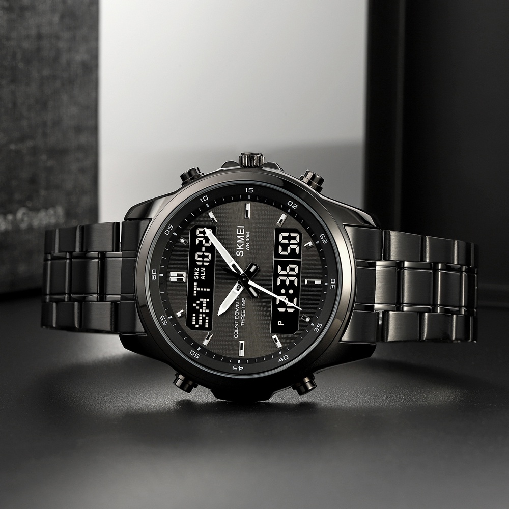 Đồng Hồ LED SKMEI Dây Thép Không Gỉ Chống Thấm Nước Thiết Kế Sang Trọng Cho Nam