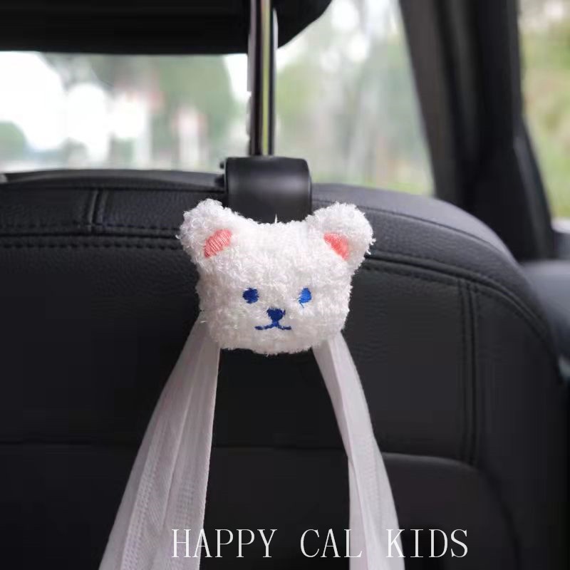 Set 2 Móc Treo Đồ Hình Gấu Hoạt Hình Gắn Sau Ghế Xe Hơi Đa Năng