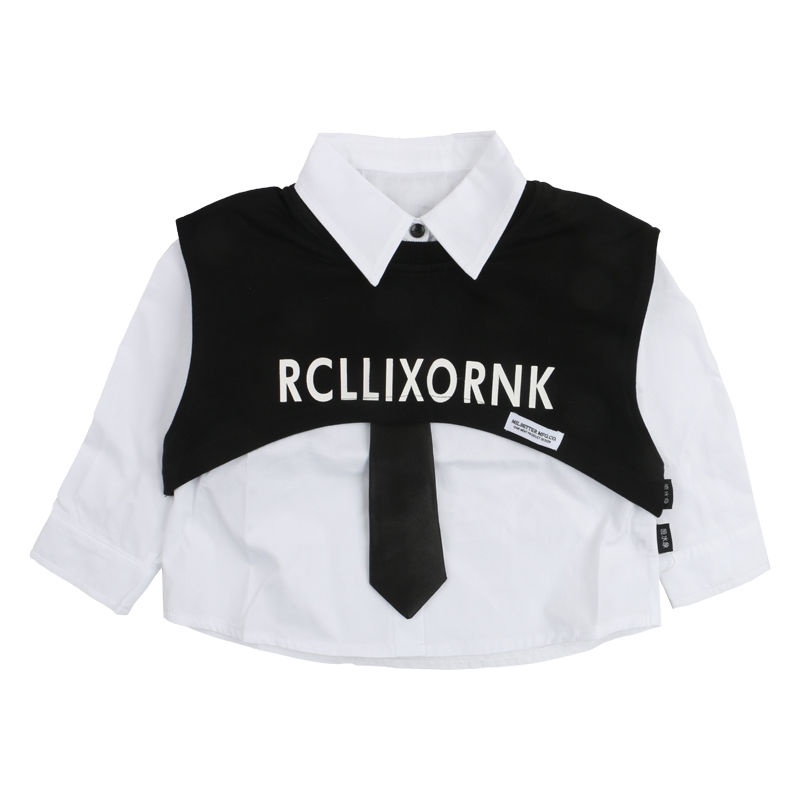 Set Áo Sơ Mi Tay Dài + Áo Khoác Ghi Lê Thời Trang Cho Bé Trai