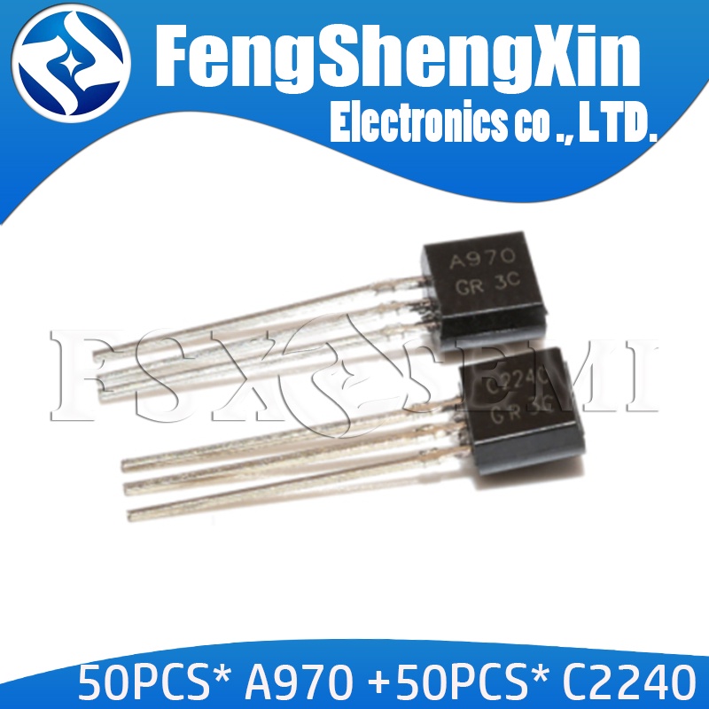 100 chiếc 2SA970 2SC2240 TO92 (50 chiếc * A970 + 50 chiếc * C2240) TO-92 Duode Transistor-BJT NPN