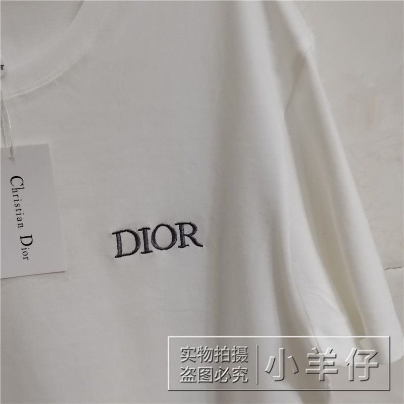 Áo Thun cotton Nguyên Chất Ngắn Tay Thêu Chữ DR + Thẻ Treo Đơn Giản Mùa Hè Cho Cặp Đôi