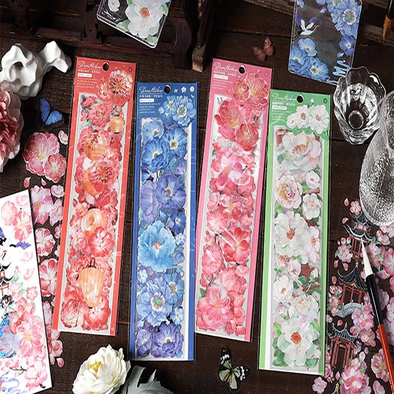 Mr. Paper 6 vé/túi Dán nhãn Trung quốc gió Cây và hoa Kích thước lớn Best đi Lều của bàn tay Sáng tạo Ảnh ghép nền Vật liệu trang trí vỏ điện thoại goo ka