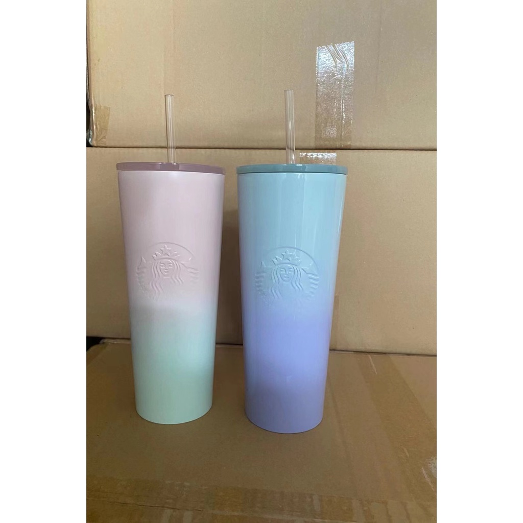 Cốc Uống Nước Starbucks Bằng Thép Không Gỉ Kèm Ống Hút Tiện Lợi