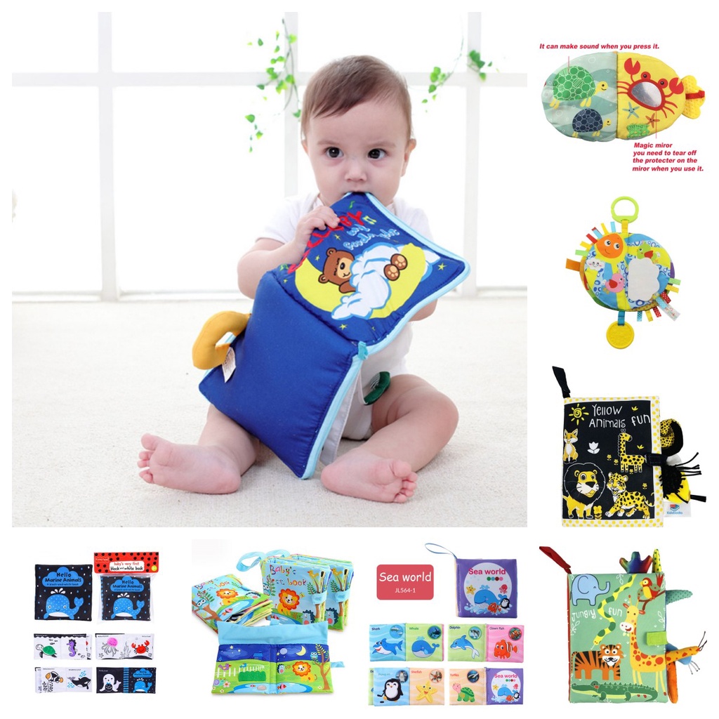 Sách Vải Trắng Đen Mềm Mại Giáo Dục Sớm Cho Bé Sơ Sinh 0-12 Tháng Tuổi