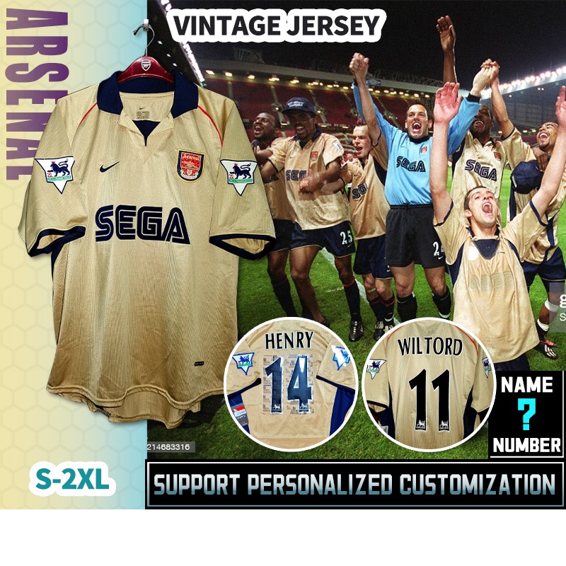 Áo Thun Bóng Đá Arsenal S-2XL 01-02 Phong Cách Vintage