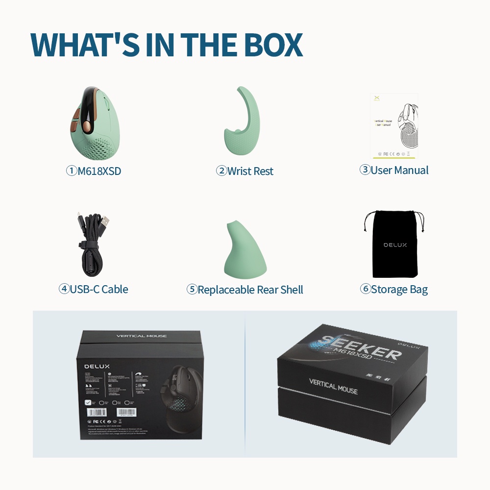 Chuột Bluetooth Không Dây Delux M618XSD Có Màn Hình OLED 4000DPI 1000mA Cho PC Laptop