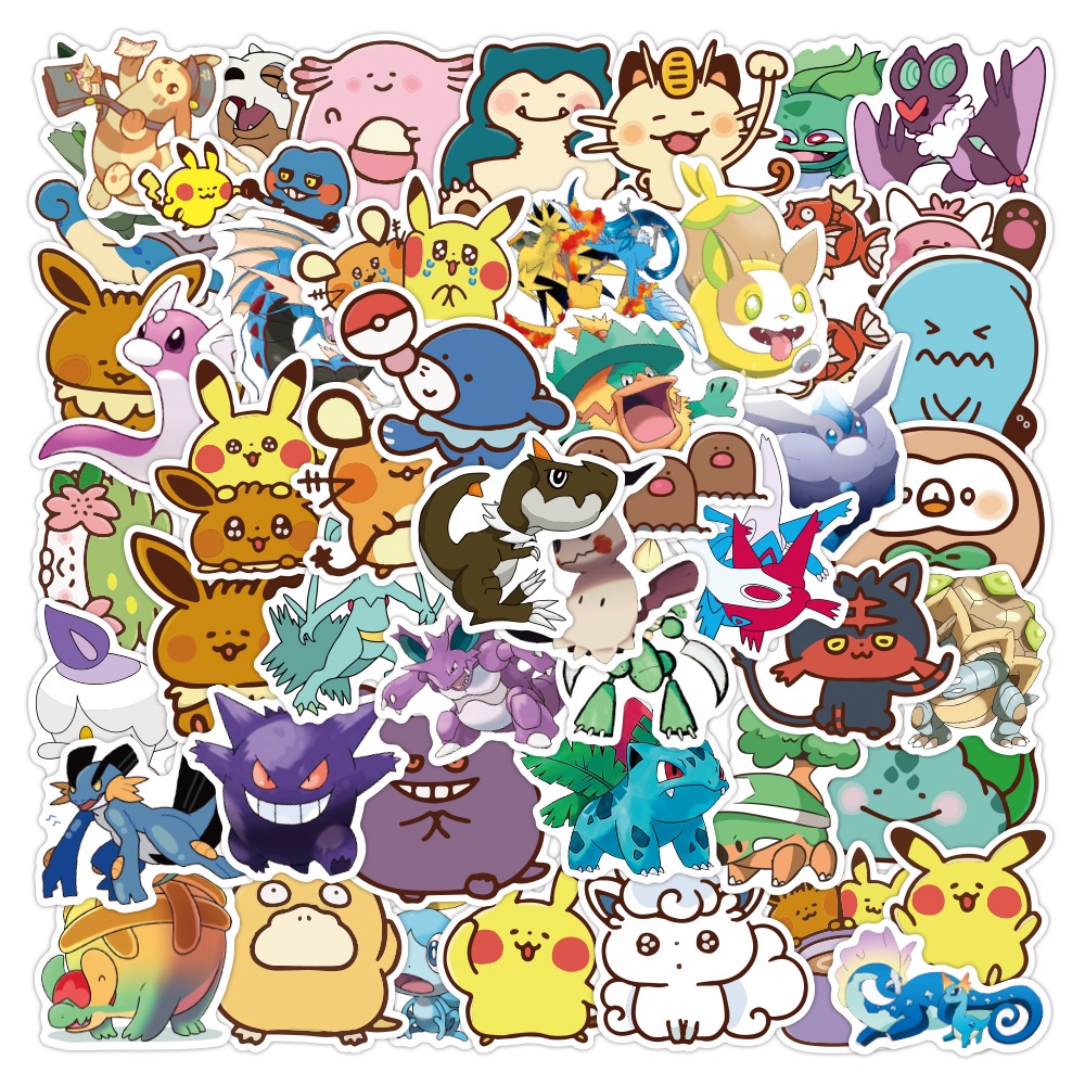Nhãn Dán Pokemon Pokémon Chống Nước Trang Trí Vali Laptop Xe Máy