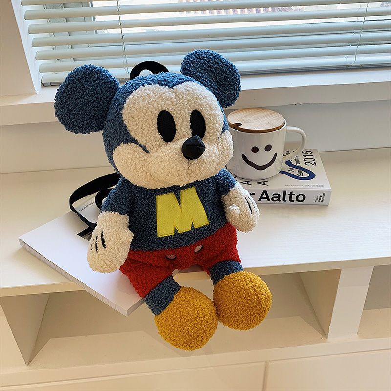 ⚘Ba Lô Lông Xù Xinh Xắn Ấm Áp Thời Trang⚘Ba Lô Lông Xù Đính Búp Bê Mickey Hoạt Hình Đáng Yêu Cho Nữ Mùa Thu Đông
