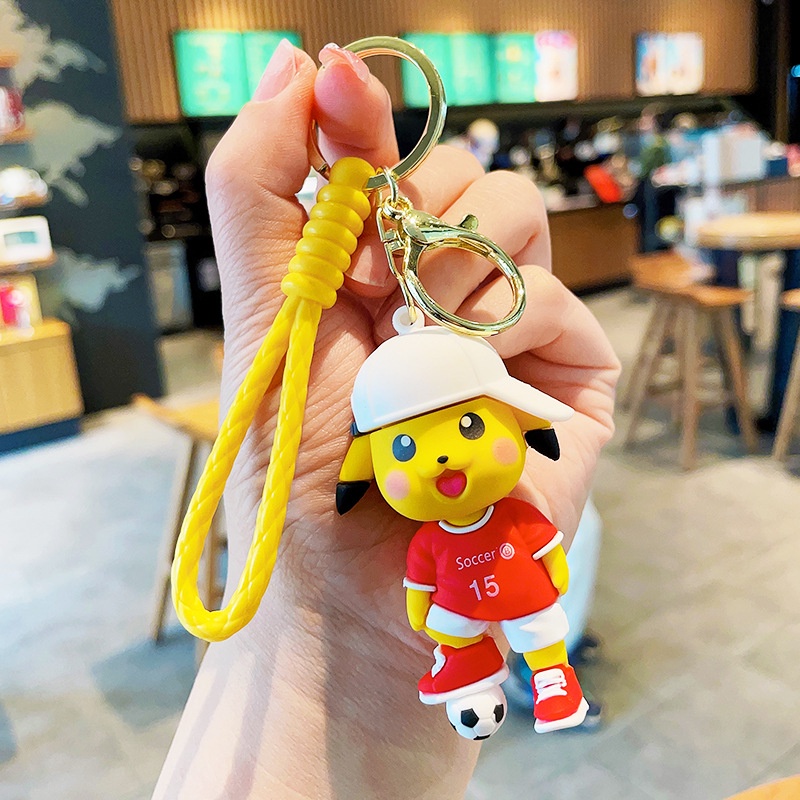 Móc Khóa PVC Hình Quả Bóng Trượt Hoạt Hình Pikachu Cho Nam Nữ