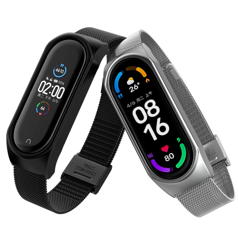 Phù Hợp Dây Đeo Thay Thế Bằng Kim Loại Cho Xiaomi Mi band 3 4 5 6 Mi Band7
