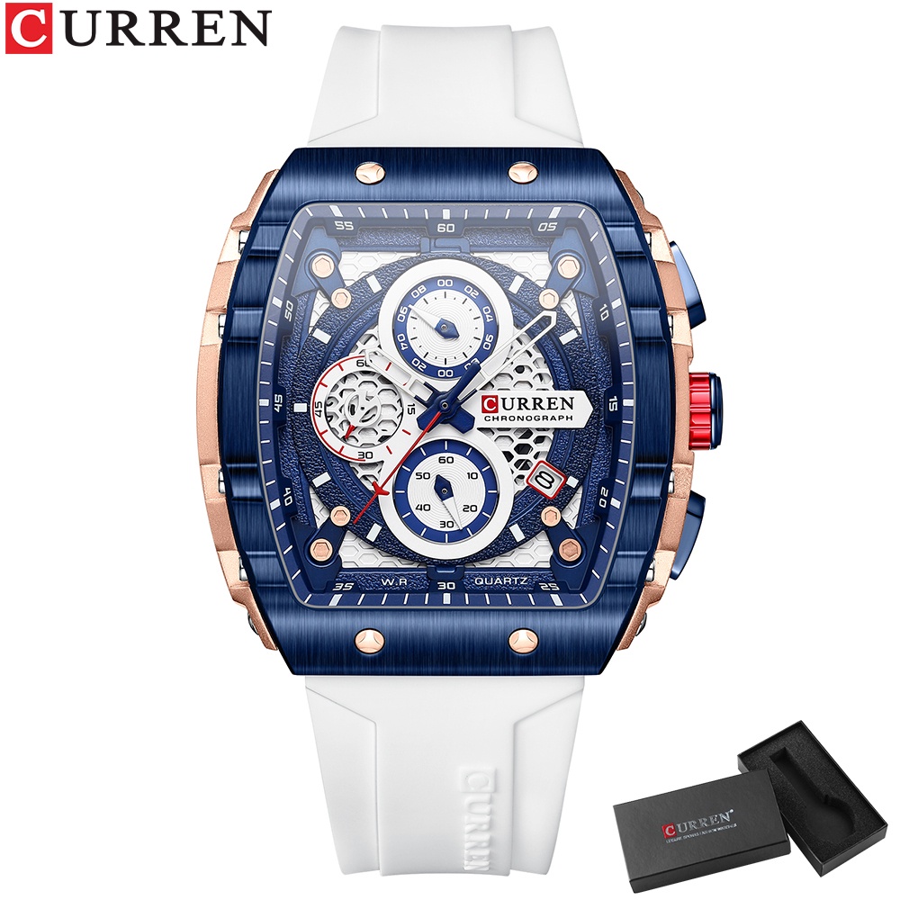 CURREN Đồng Hồ Quartz Đa Năng Chống Thấm Nước Với Dây Đeo Silicon 8442