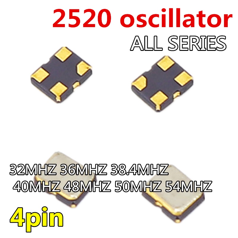 5PCS Tinh Thể 2520MHZ 4 Chấu 2.5x2.0mm 32MHZ 36MHZ 38.4MHZ 40MHZ 48MHZ 50MHZ 54MHZ
