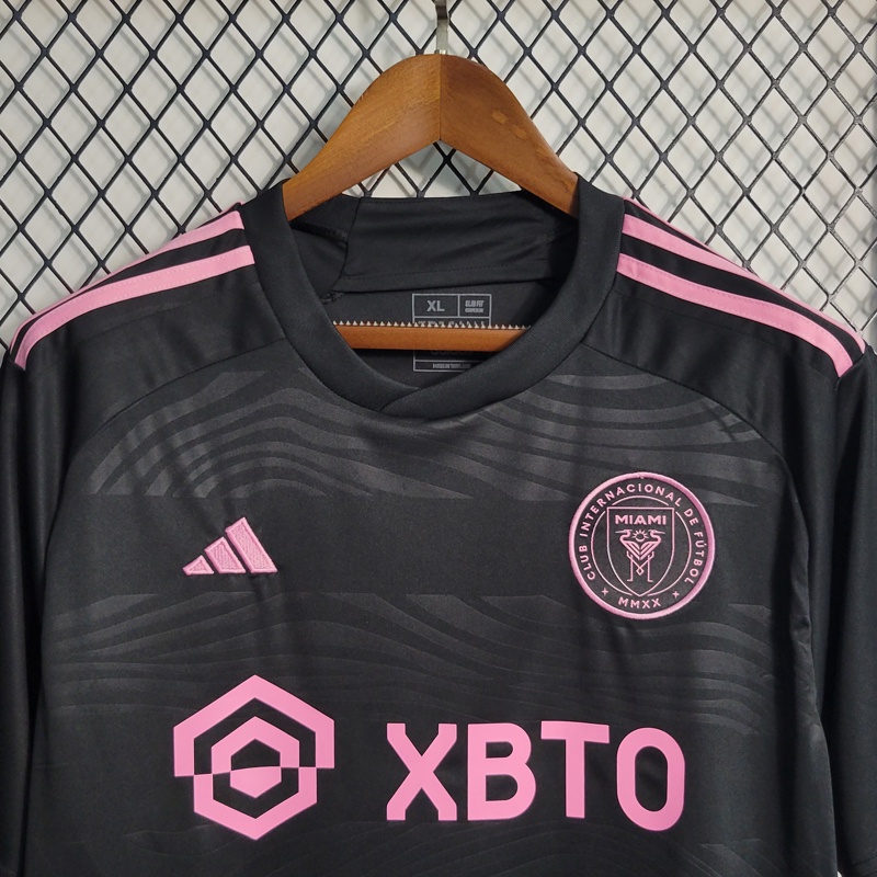 Áo Bóng Đá Miami Jersey Đen Hồng 2023 Sân Khách