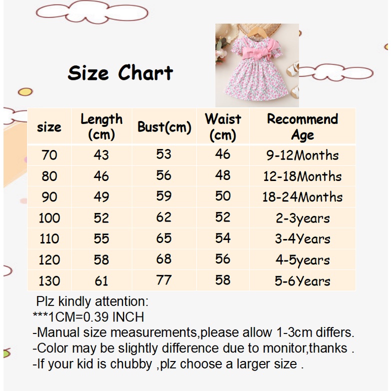 Đầm Tay Ngắn In Hoa Cho Bé Gái Từ 1-6 Tuổi