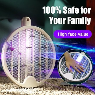Vợt Muỗi Điện Gấp Gọn Có Đèn LED Và Giá Đỡ Có Thể Sạc Lại # 2 1 +