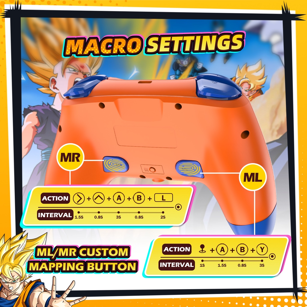 Nút Điều Khiển IINE Gen4 Màu Cam Macro Pro Hỗ Trợ NFC Macro Cài Đặt Cho Nintendo Switch