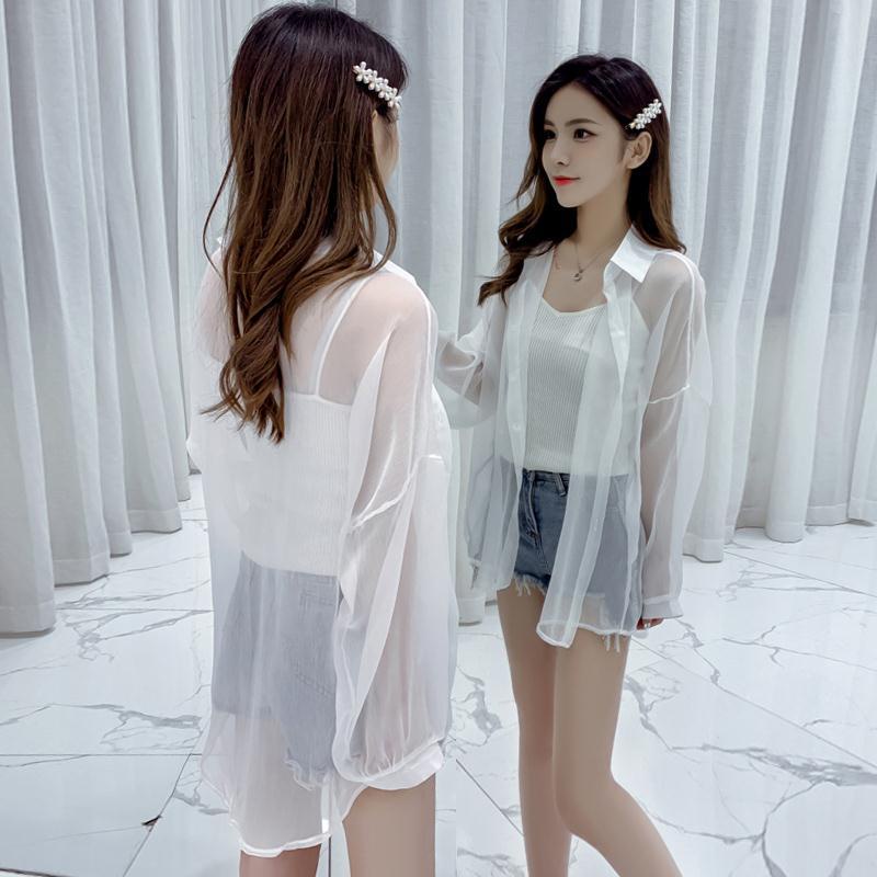 áo chống nắng áo khoác nắng ✟Áo Khoác Sơ Mi Chiffon Mỏng Dáng Rộng Thời Trang Mùa Hè 2020 Mới Mẻ Dễ Phối Đồ Cho Nữ