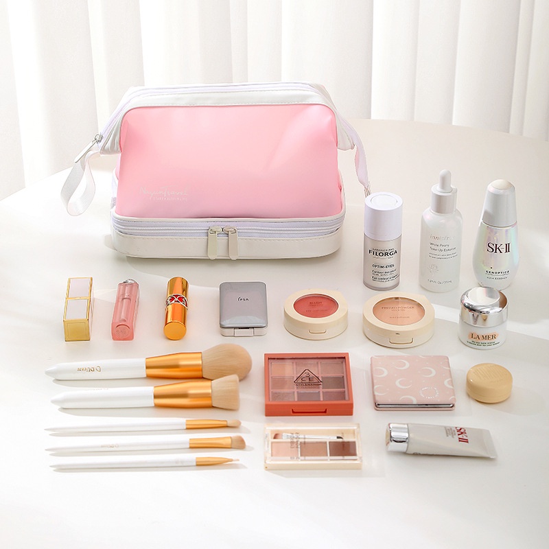 Túi Đựng Mỹ Phẩm Hai Lớp Trong Suốt Cỡ Lớn Tiện Dụng