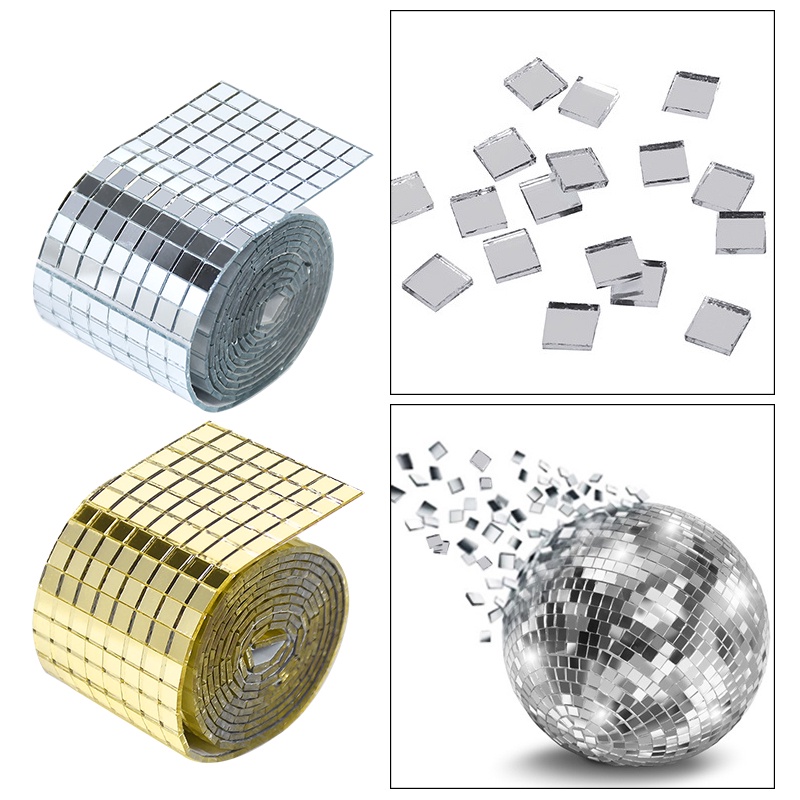 1 Miếng Dán Tường Tráng Gương Ba Chiều Chất Liệu Acrylic Kích Thước 5 * 5mm Độc Đáo Trang Trí Nhà Cửa DIY
