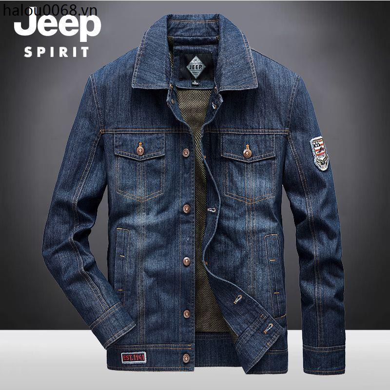 JEEP Áo Khoác Denim Dáng Rộng Kiểu Âu Mỹ Đơn Giản Thời Trang Xuân Thu Cho Nam