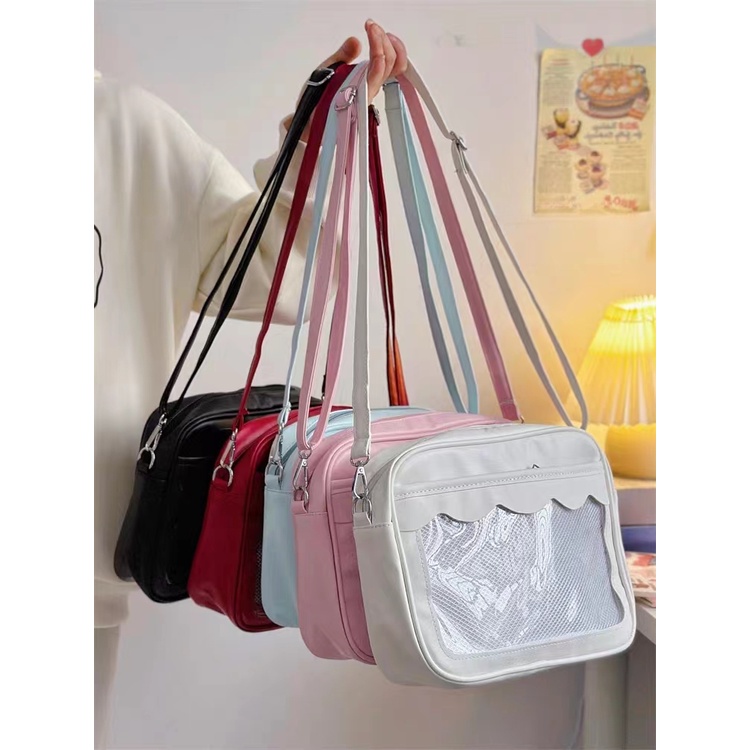 Kawaii Túi Đeo Chéo Vai / Xách Tay / Đeo Vai / Cửa Sổ Trong Suốt Họa Tiết Anime Nhật Bản Dễ Thương DIY