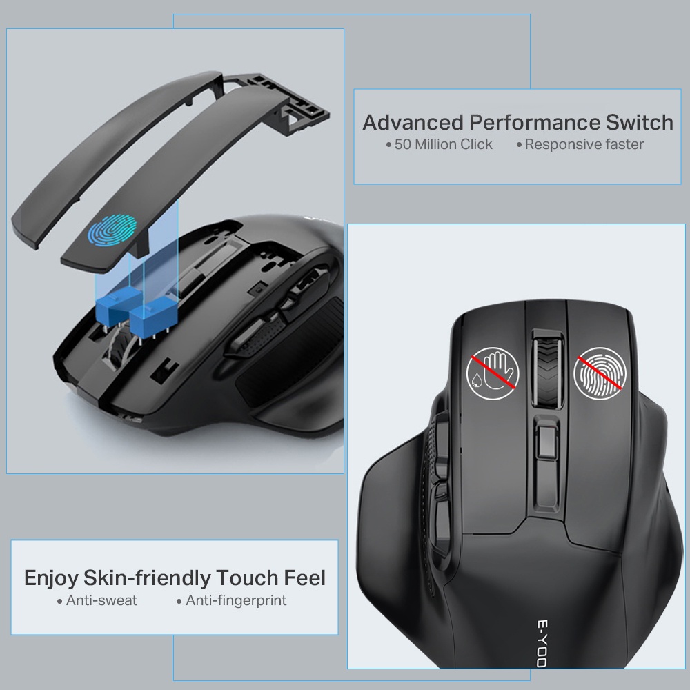 Chuột Gaming E-YOOSO X-31 USB 2.4G Không Dây, 3212 4800 DPI 5 NúT BấM Cho laptop / PC