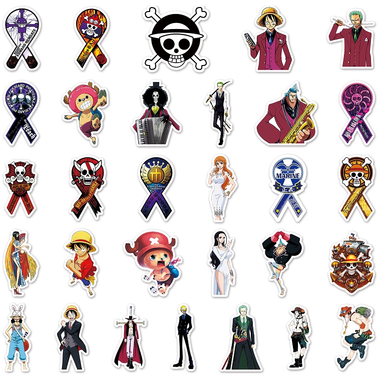 Bộ 50 Miếng Dán Chống Thấm Nước Họa Tiết Hoạt Hình One Piece Độc Đáo Trang Trí Nhà Cửa DIY