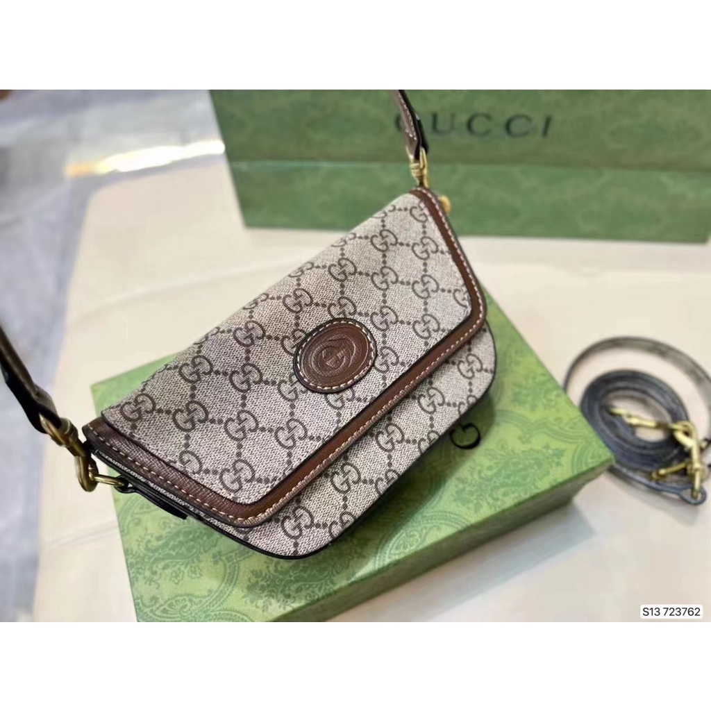 Guc 2023 Túi Kẹp Nách / Đeo Vai Đa Năng Màu Tương Phản Nhẹ Nhàng Sang Trọng Thời Trang Phương Tây