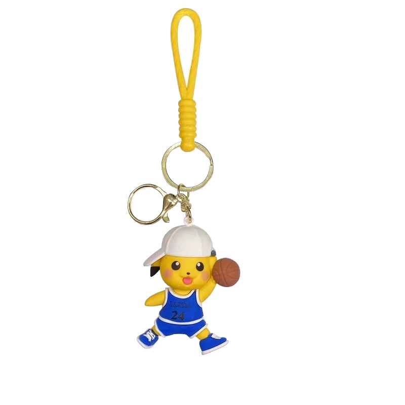 Móc Khóa PVC Hình Quả Bóng Trượt Hoạt Hình Pikachu Cho Nam Nữ