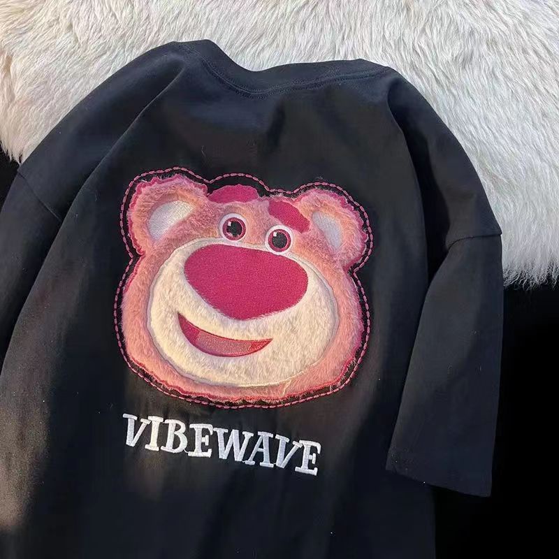 Áo phông ngắn tay gấu dâu 100% cotton