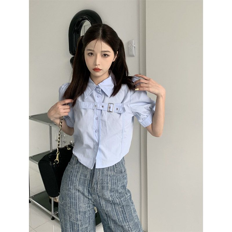 Áo Kiểu Tay Phồng Thiết Kế Độc Đáo Thời Trang Mùa Hè Hàn Quốc Cho Nữ