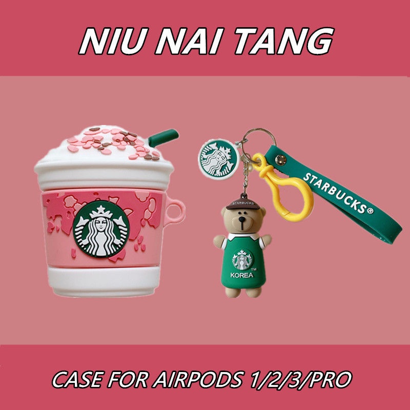 Vỏ Bảo Vệ Hộp Sạc Tai Nghe bluetooth Không Dây airpods1 / 2 pro3 Hình Ly Nước Hoa Anh Đào Sáng Tạo