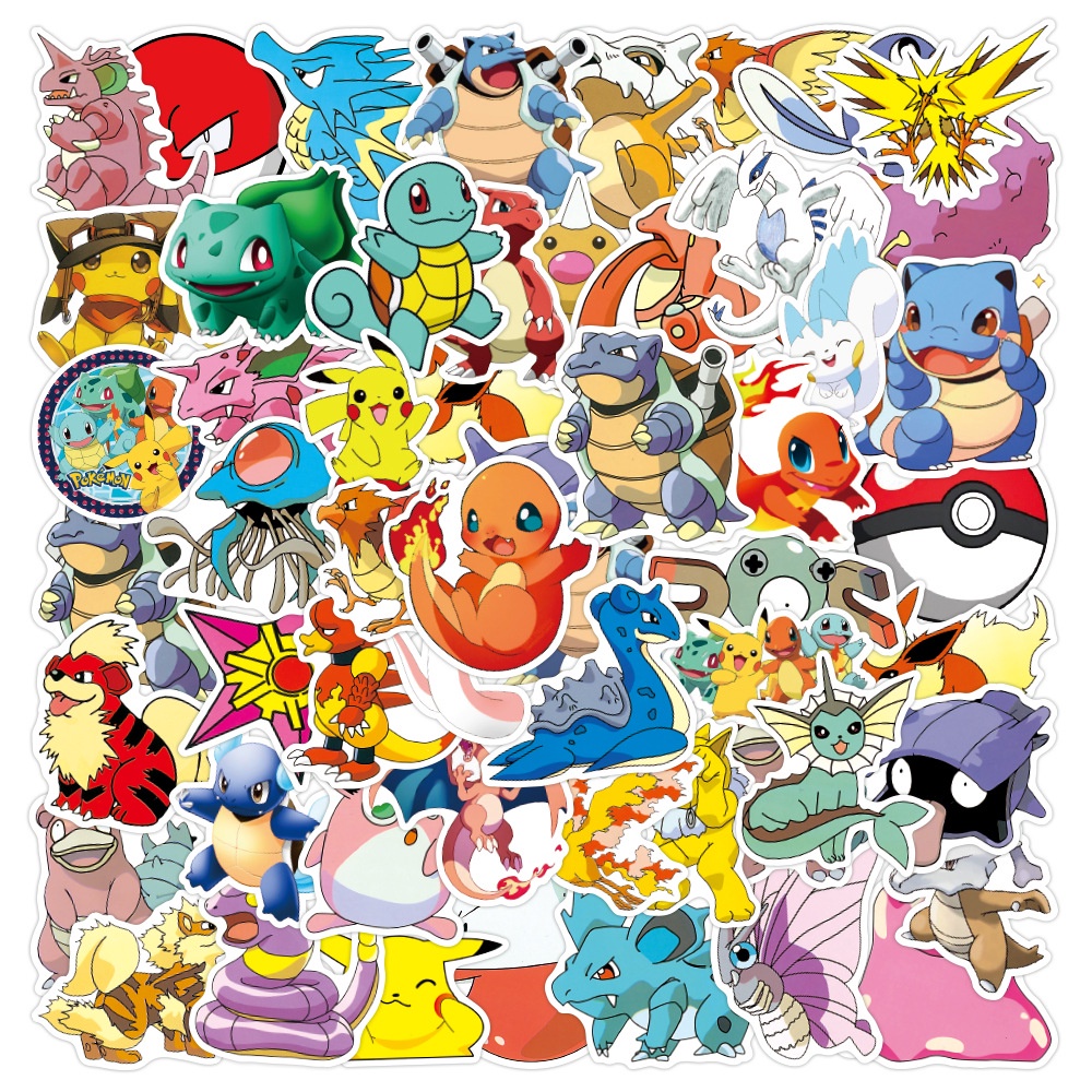 Nhãn Dán Pokemon Pokémon Chống Nước Trang Trí Vali Laptop Xe Máy