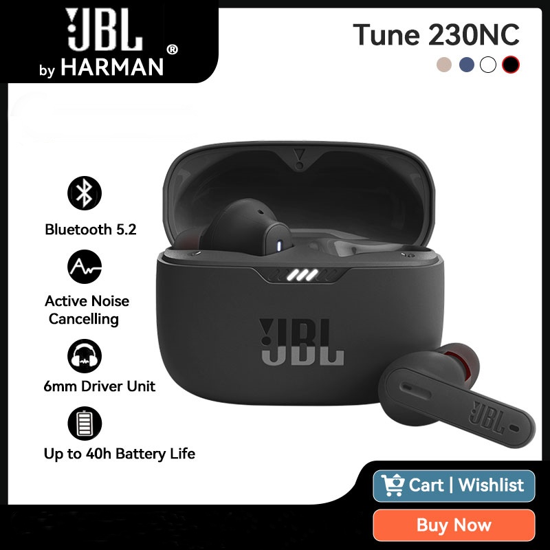Tai Nghe Nhét Tai Bluetooth 5.2 Không Dây Chống Nước Có Micro Âm Thanh Stereo Sống Động JBL Tune 230NC
