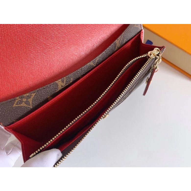 Ví Nữ Dài 100% Chính Hãng Louis Vuitton Họa Tiết Hoa Đỏ