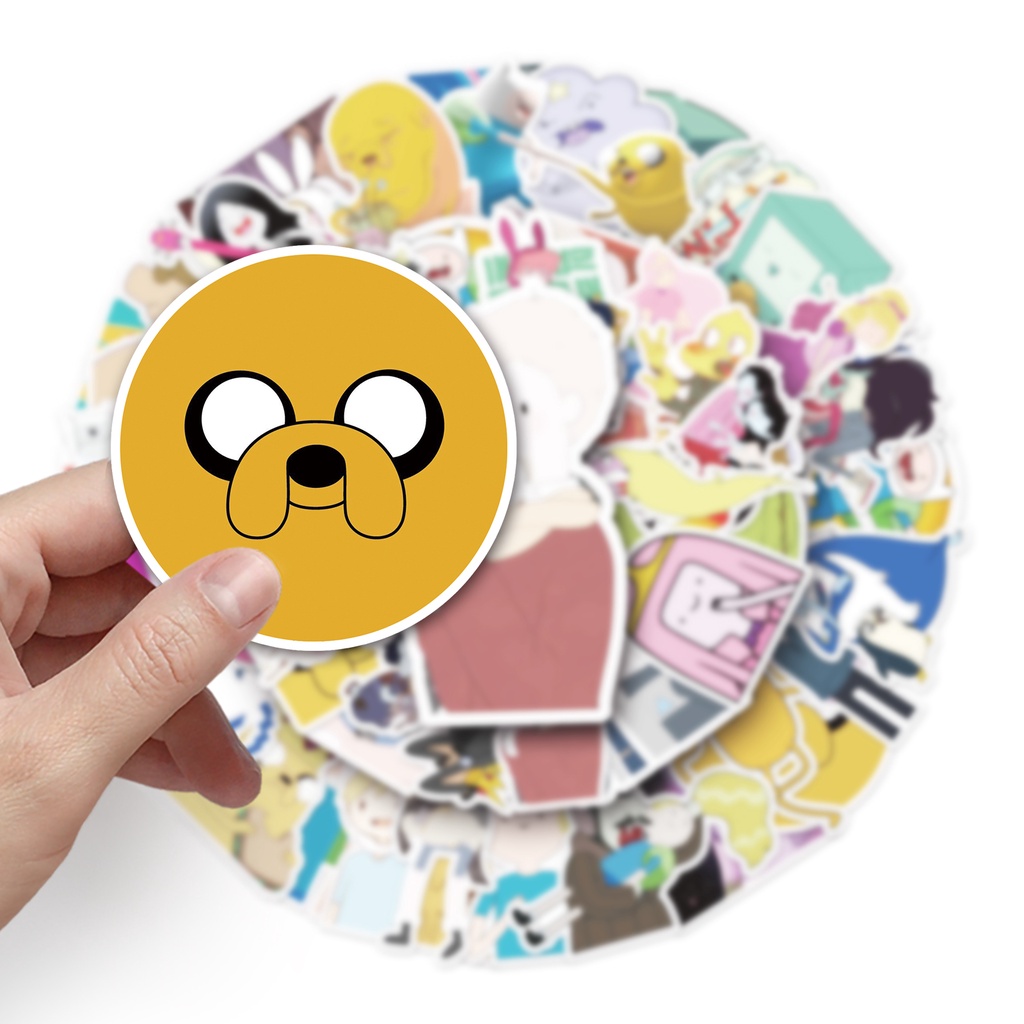 Bộ 50 Miếng Dán Trang Trí Xe Hơi / Nhà Cửa Chống Thấm Nước Họa Tiết Hoạt Hình Vui Nhộn DIY