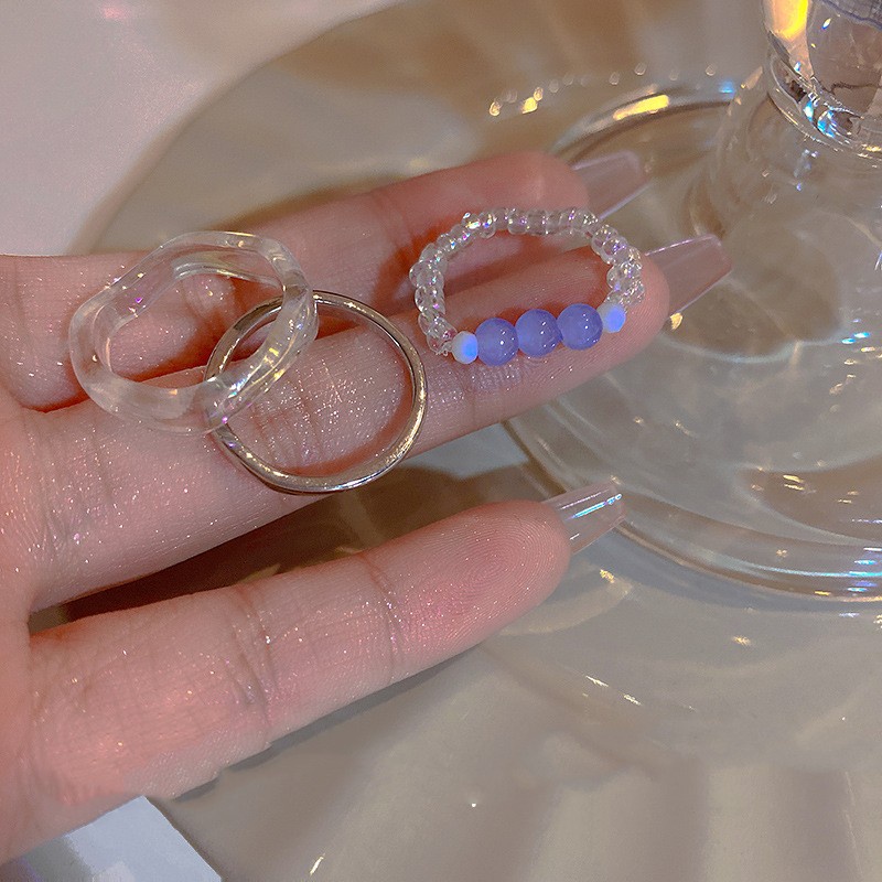 Set nhẫn BELLA-BEE đính hạt ngọc trai nhân tạo hoa nhiều mẫu tùy chọn thời trang đơn giản cho nữ