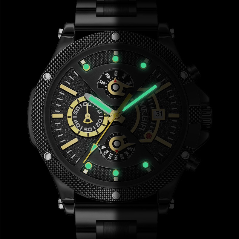 Megir Đồng Hồ Đeo Tay Bằng Thép Không Gỉ Thời Trang Sành Điệu Cho Nam