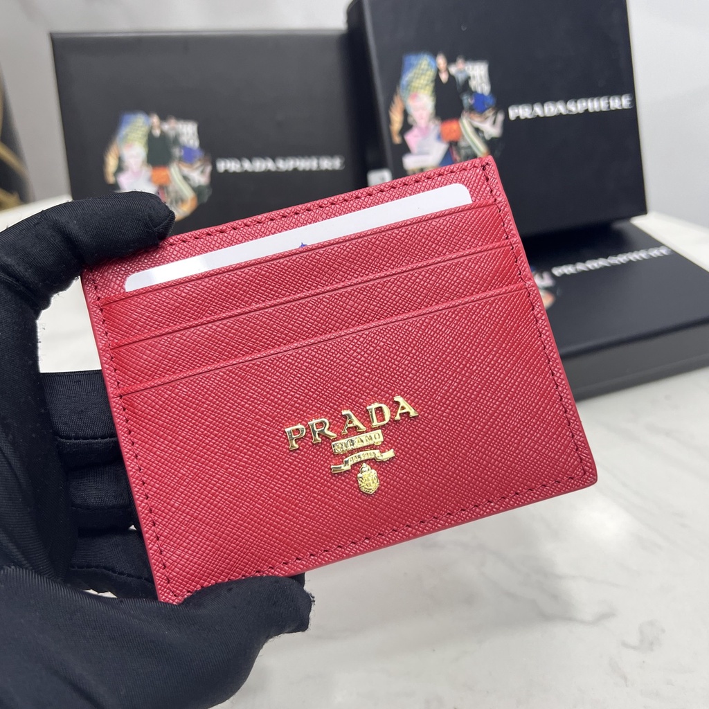 Kẹp Giữ Thẻ Bằng Da Bò Nhập Khẩu Cao Cấp Prada ML206