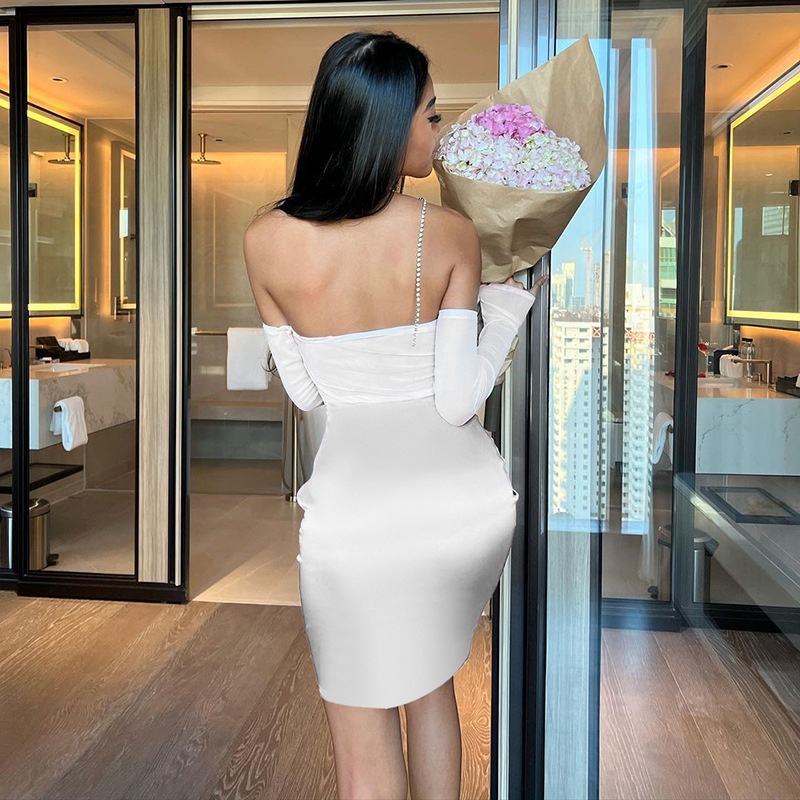 Đầm Lưới Xếp Ly Hở Vai Gợi Cảm Cho Nữ