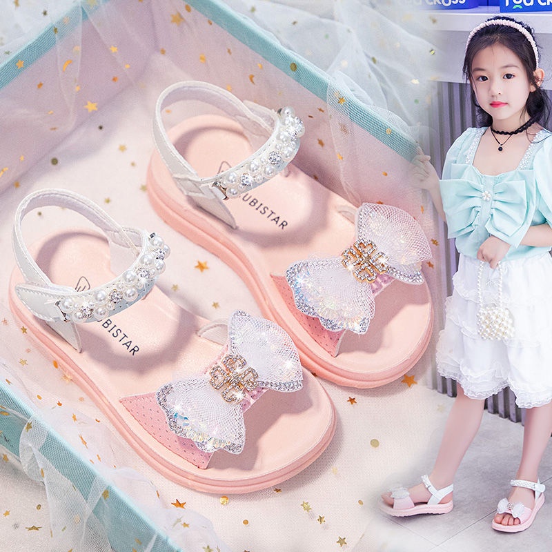 Xăng đan Đế Mềm Sandal trẻ em Giày Sandal Công Chúa Mùa Hè 2023 Phong Cách La Mã Mới Cho Bé Gái Tiểu Học / Cho Bé Gái 3-4 - 5-6 - 7-8 - 9-10 - 11-12 Tuổi
