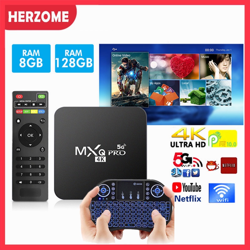Đầu TV Thông Minh M XQ PRO 4K 5G Android 10.0 RK3328A 8GB + 128GB KèM Phụ KiệN