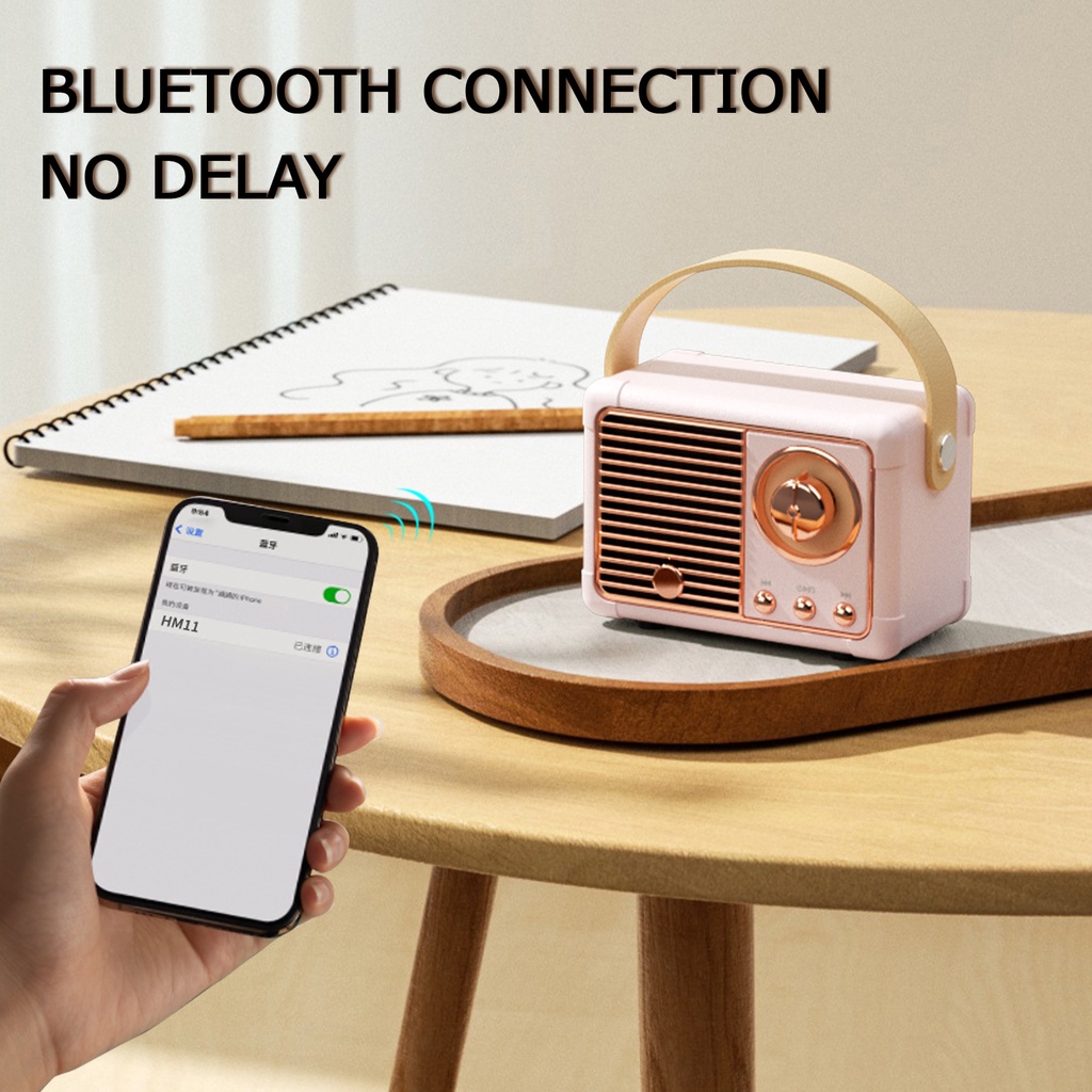 Loa Bluetooth 5.0 Mini Hỗ Trợ Thẻ Nhớ Phong Cách Retro