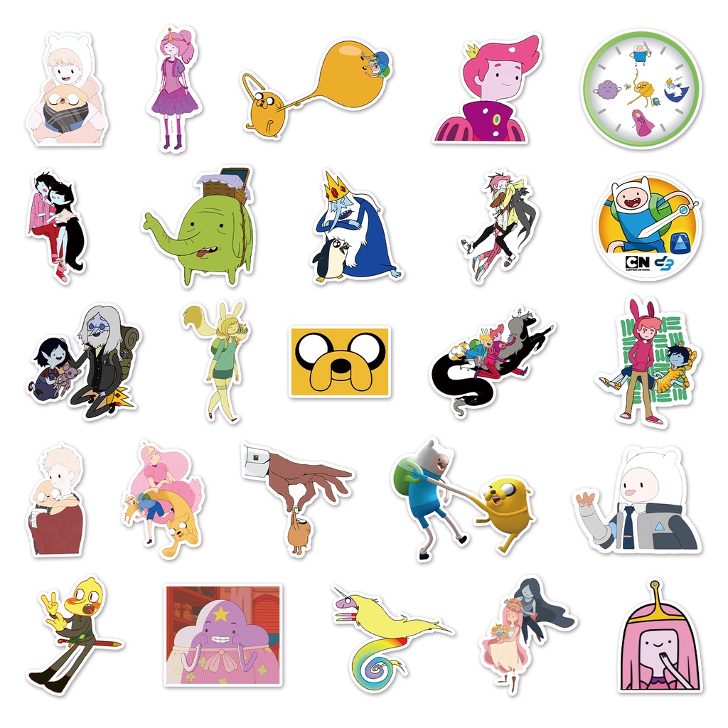 Bộ 50 Miếng Dán Trang Trí Xe Hơi / Nhà Cửa Chống Thấm Nước Họa Tiết Hoạt Hình Vui Nhộn DIY