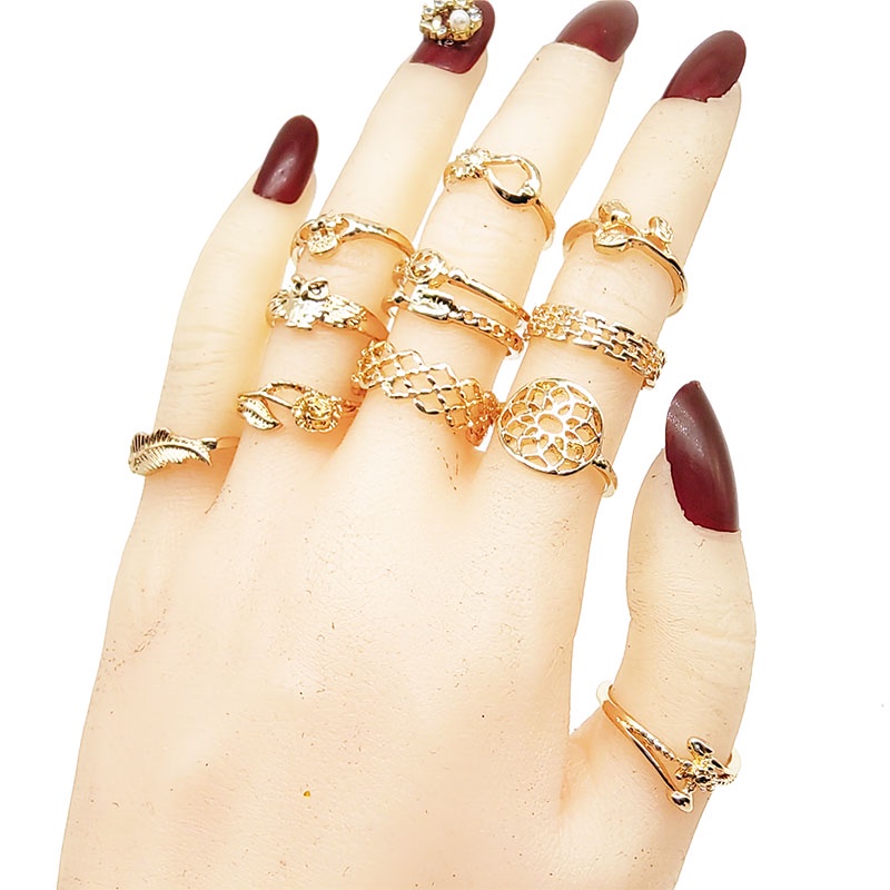 Bộ 50 Nhẫn Đính Ngọc Trai Nhiều Màu Sắc Thời Trang Cho Nữ