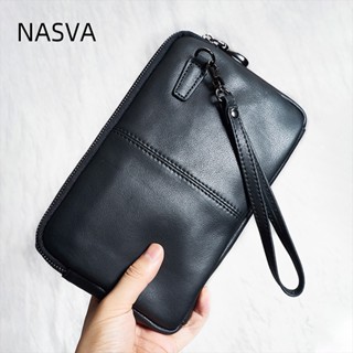 Nasva Da Thật Chính Hãng Nam Ly Hợp iPad Mini Clutch Retro Casual Business Handmade Lớp Đầu Tiên Da Bò Ly Hợp Túi Điện Thoại Di Động