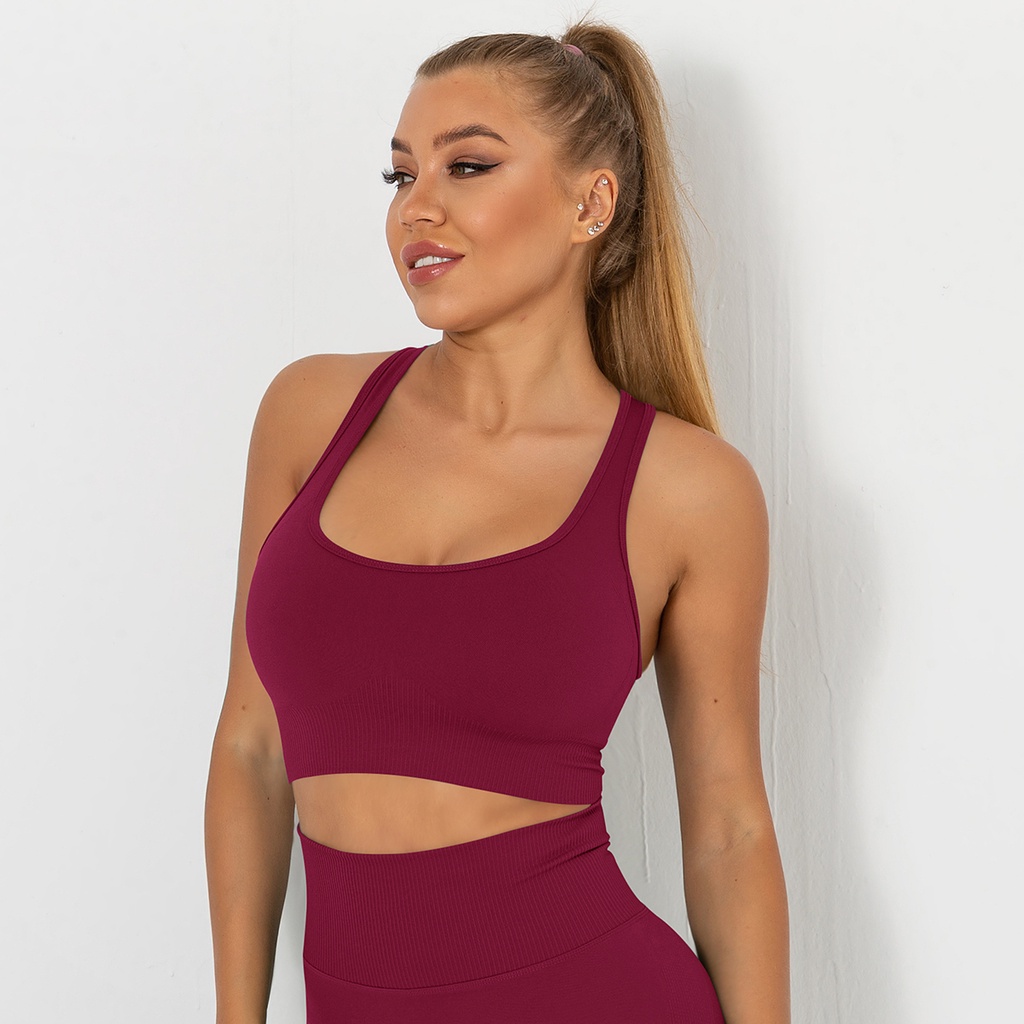 Áo Ngực Thể Thao Đan Len Không Đường May Thời Trang Cho Nữ