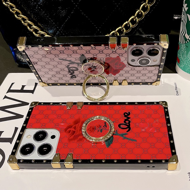 Ốp Điện Thoại Tráng Gương Họa Tiết Hoa Hồng Kèm Giá Đỡ Cho Redmi Note 11 10 9 8 Pro 11S 10S 9S