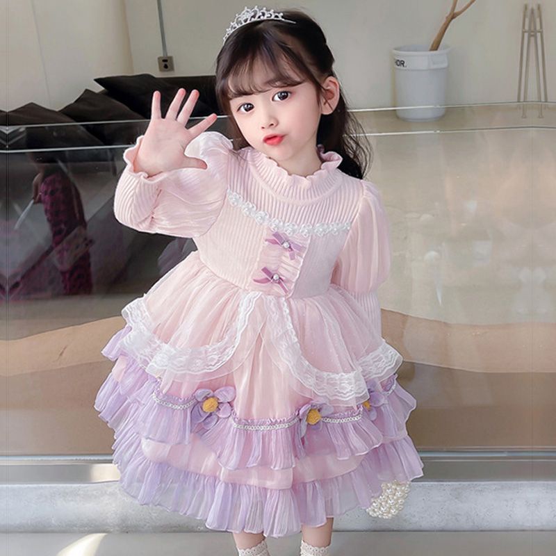 Đầm Công Chúa Lolita 23 Tắc Kè Hoa Mẫu Mới Thời Trang Xuân Thu Cho Bé Gái